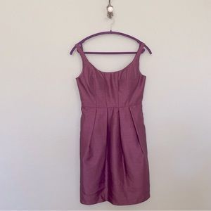 JENNY YOO COLLECTION Shimmery Plum Silk Structured Cocktail Dress